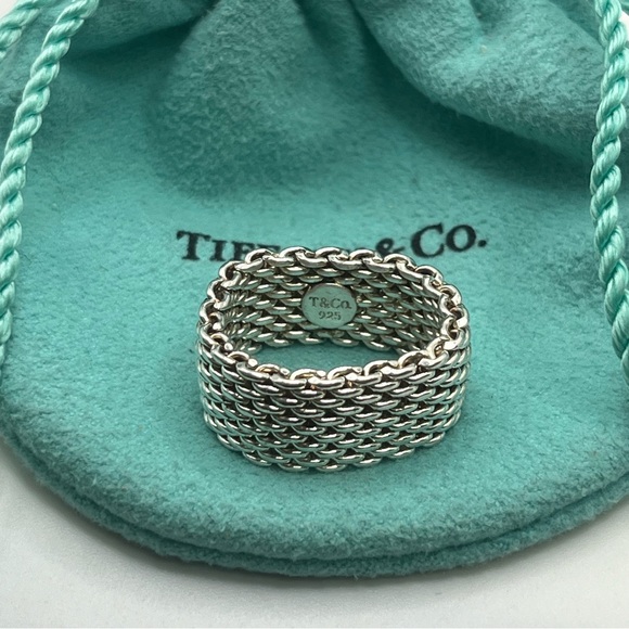 Tiffany & Co. Sterling Silver Somerset Mesh Ring - Picture 1 of 6